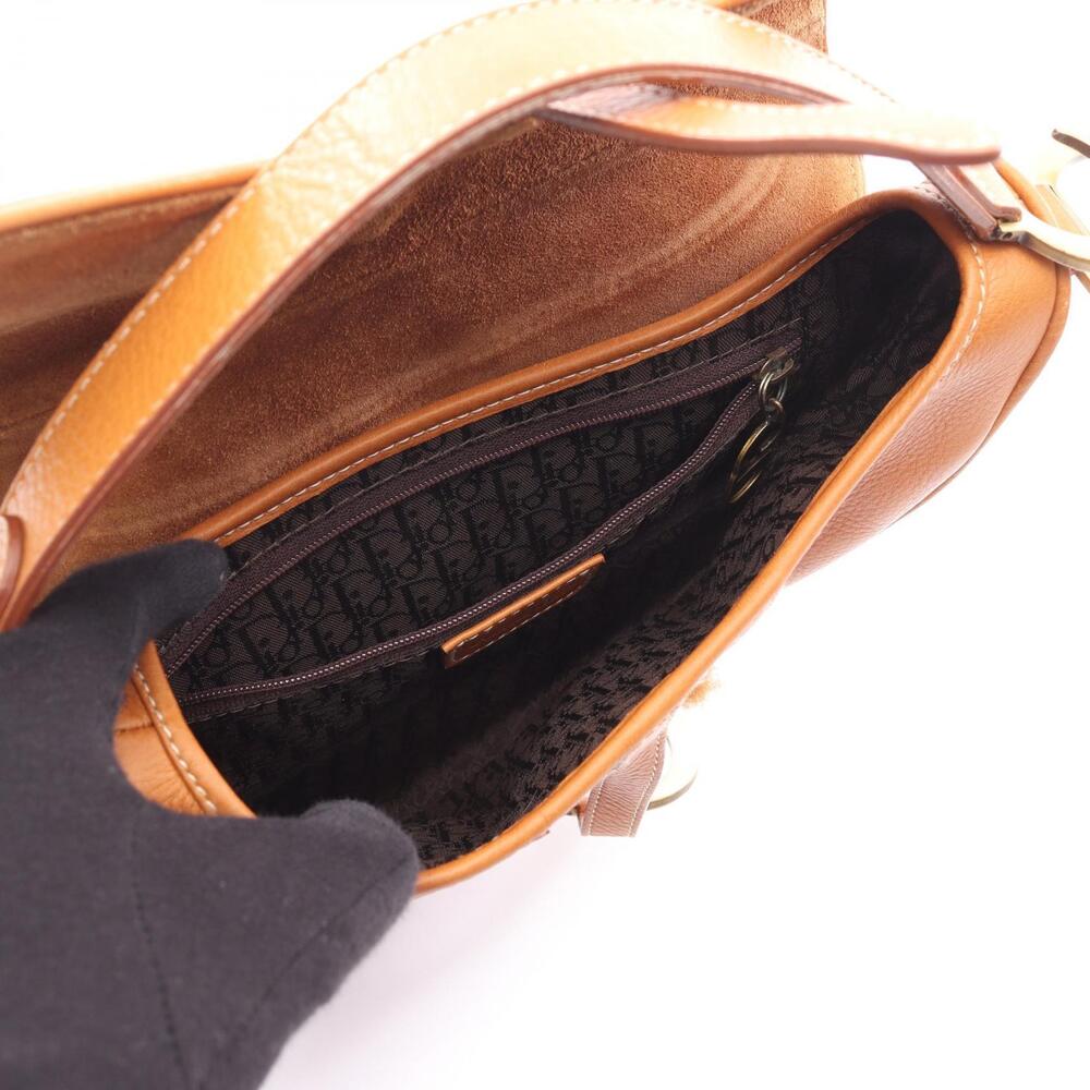 Dior Brown Leather Saddle Handbag Bag